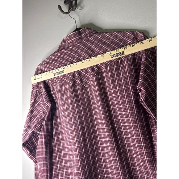 Ruddock Mens Western Pearl Snap Long Sleeve Plaid Shirt Medium - Picture 5 of 8